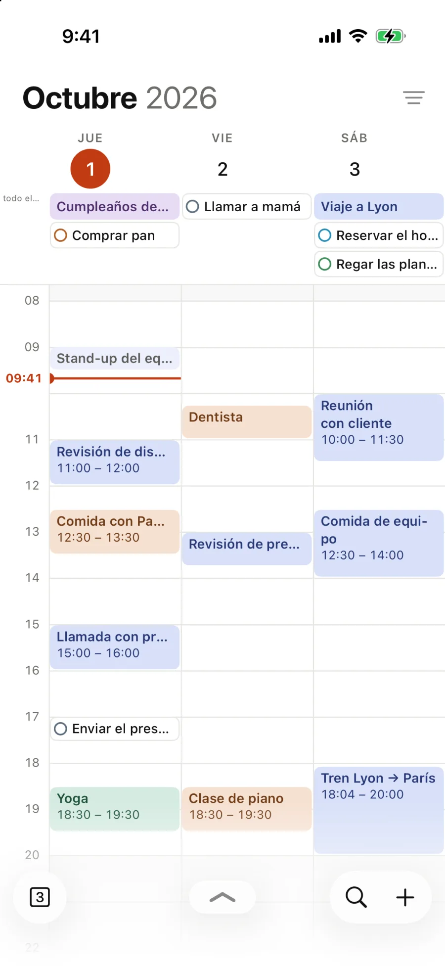 De jueves a sábado, uno al lado del otro.
