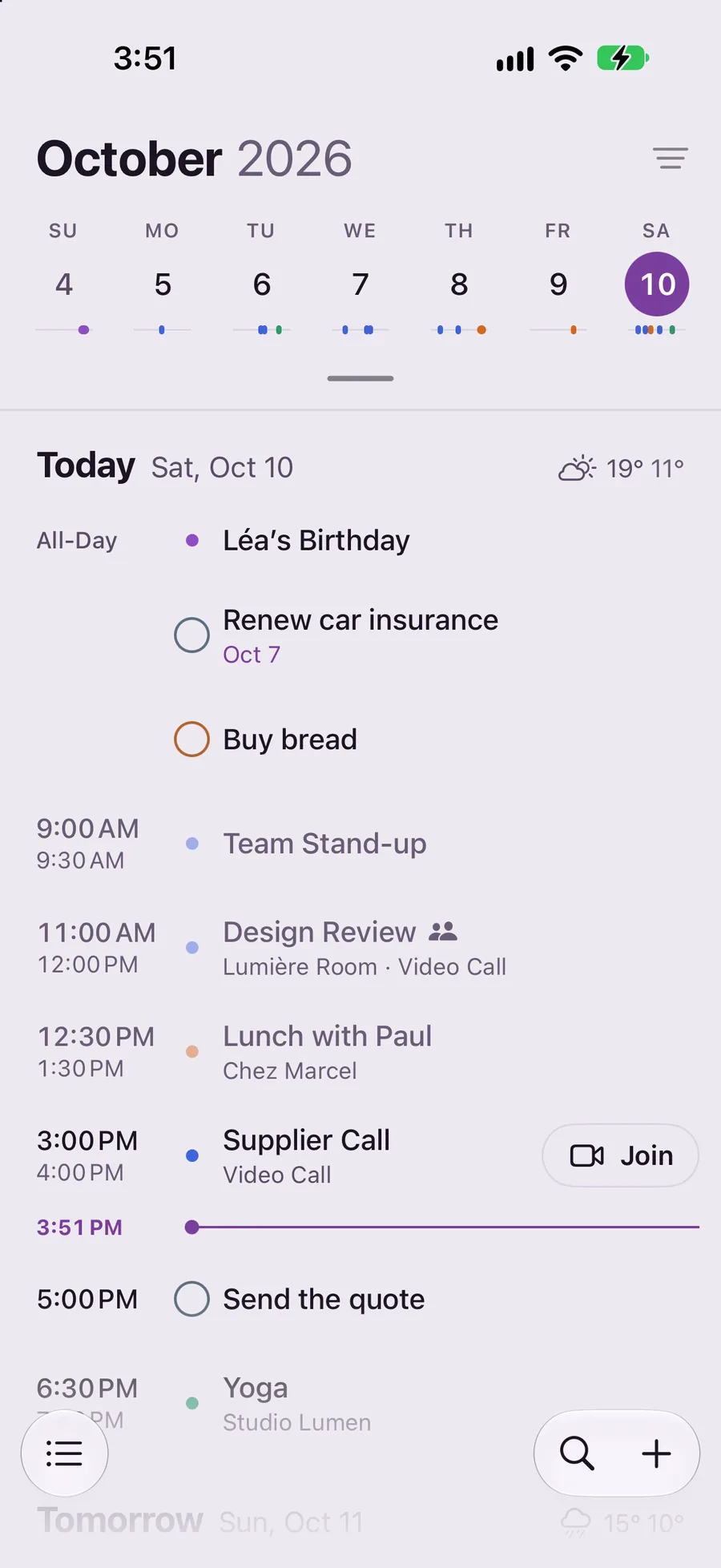 The agenda on Lilac.