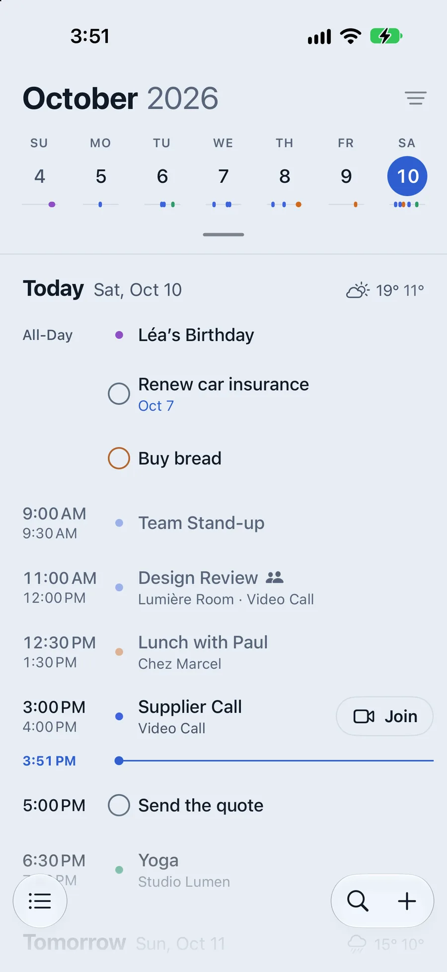 The agenda on Mist.